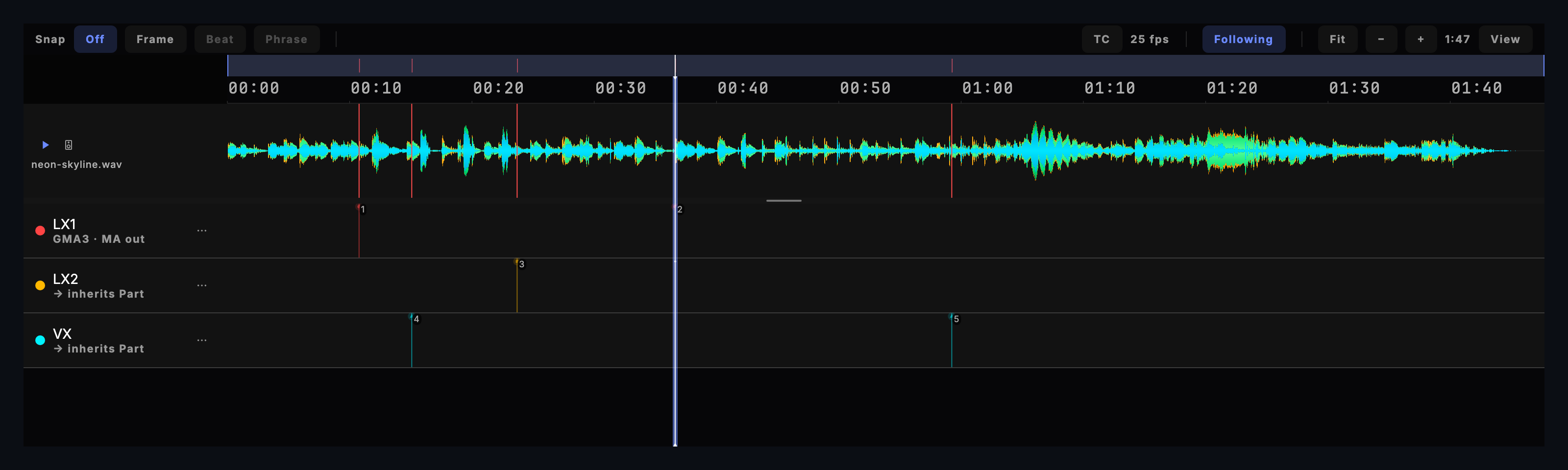 Show Editor screen