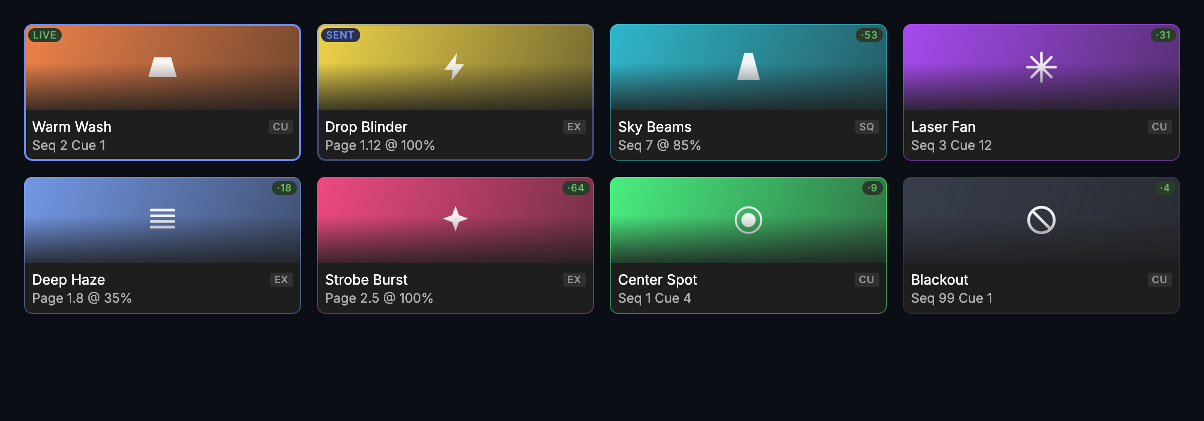 Palette screen
