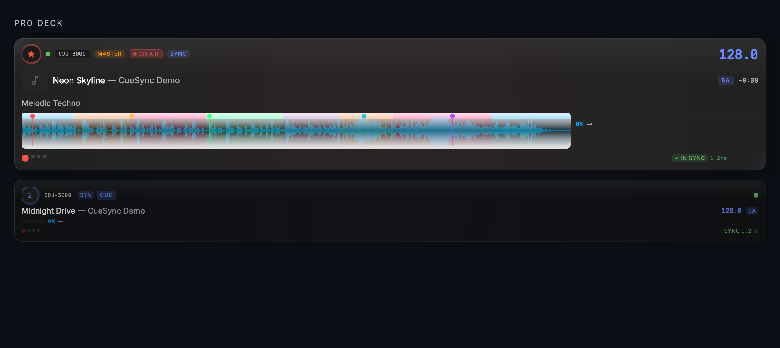Pro Decks screen