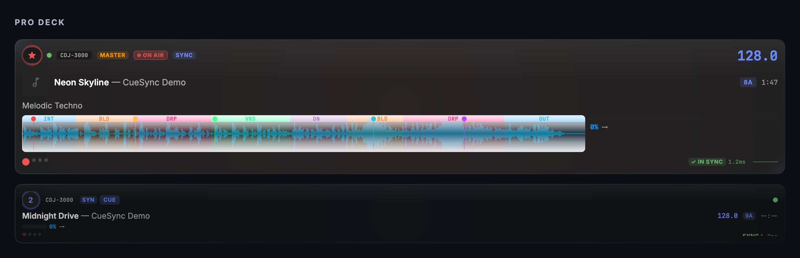 Pro Decks screen
