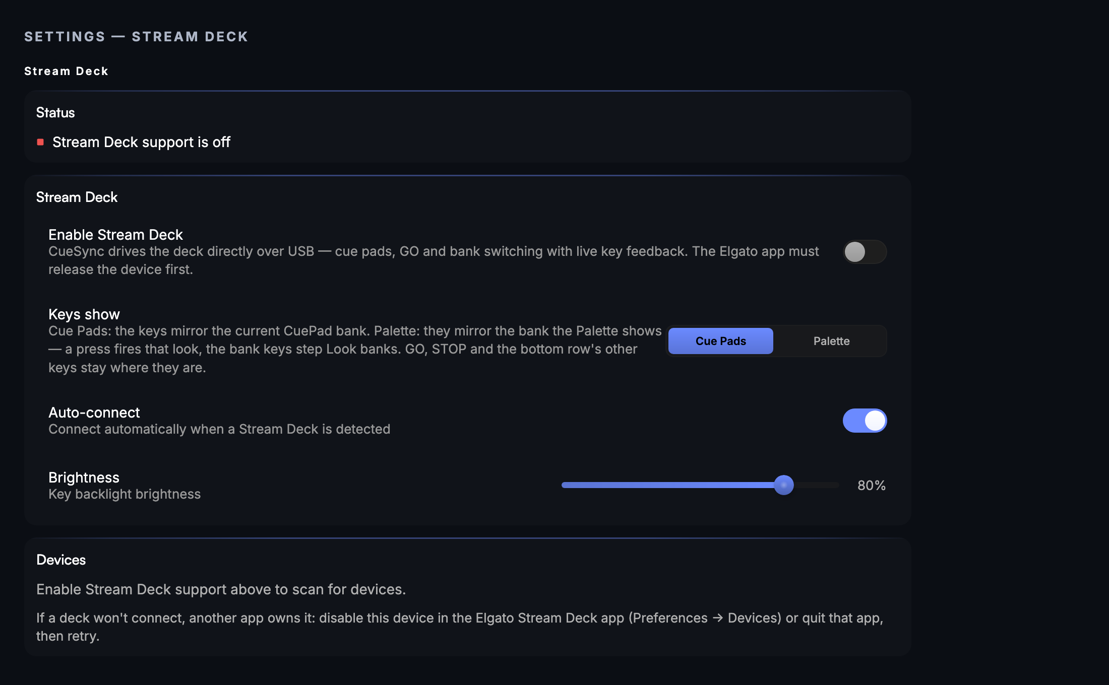 Settings → Stream Deck